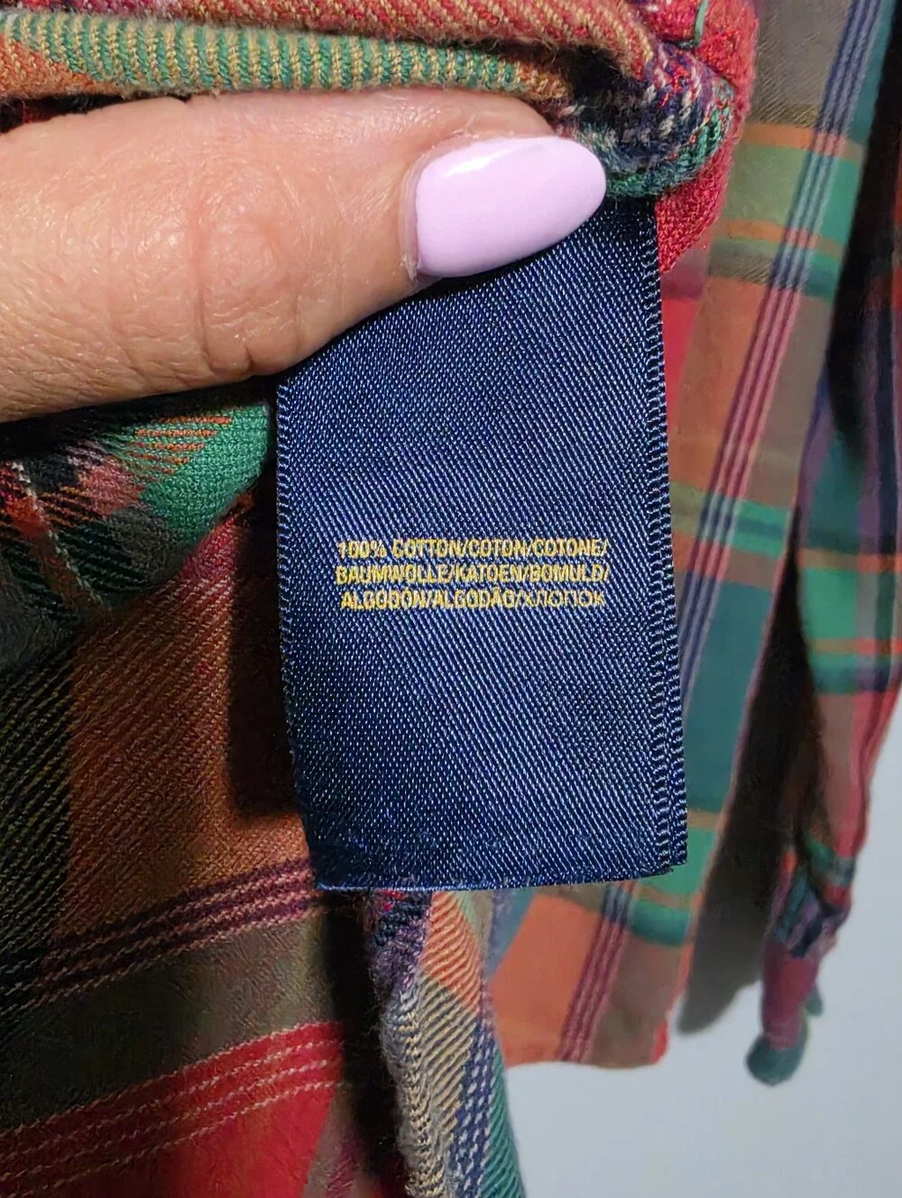 RALPH LAUREN Boys Medium 10-12 Madras Plaid Button Down Shirt Cotton Preppy
